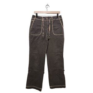 Eddie Bauer Brown Hiking Outdoor Roll Tab Hem Pants Sz 6